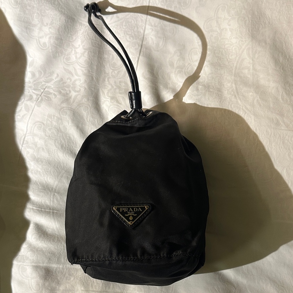 Prada Elegant Black Nylon Pouch